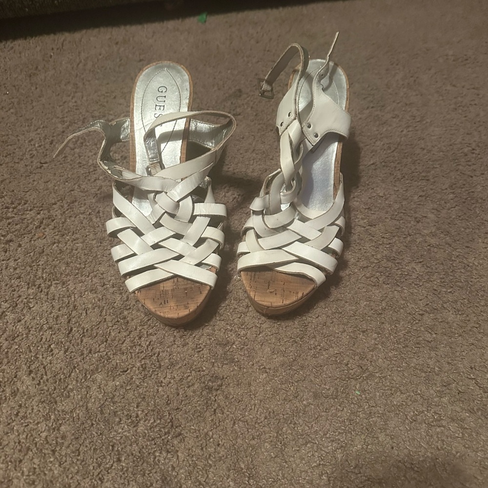 GUESS White Strappy Women's Sandals